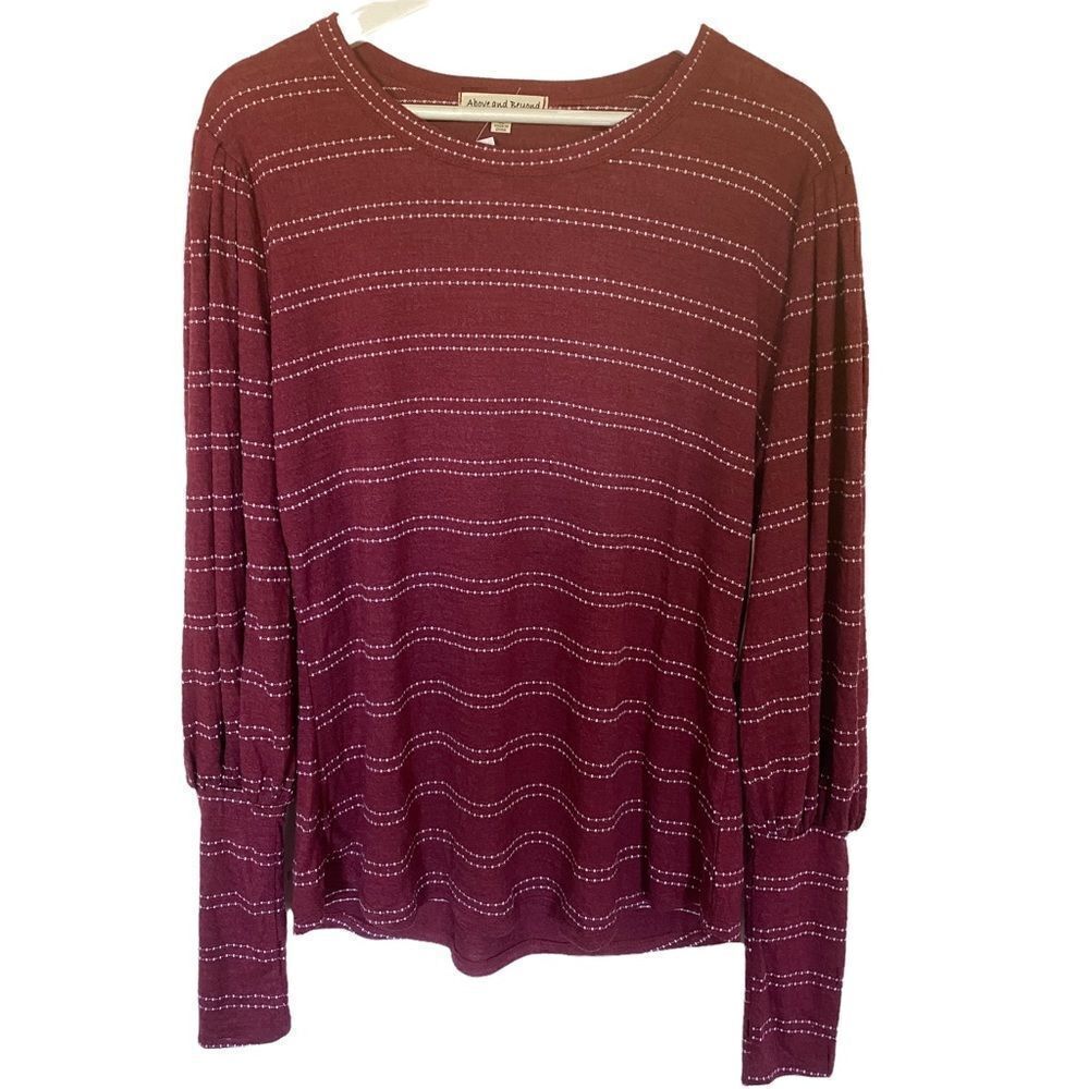 Above and beyond NEW red striped balloon long sleeve XL